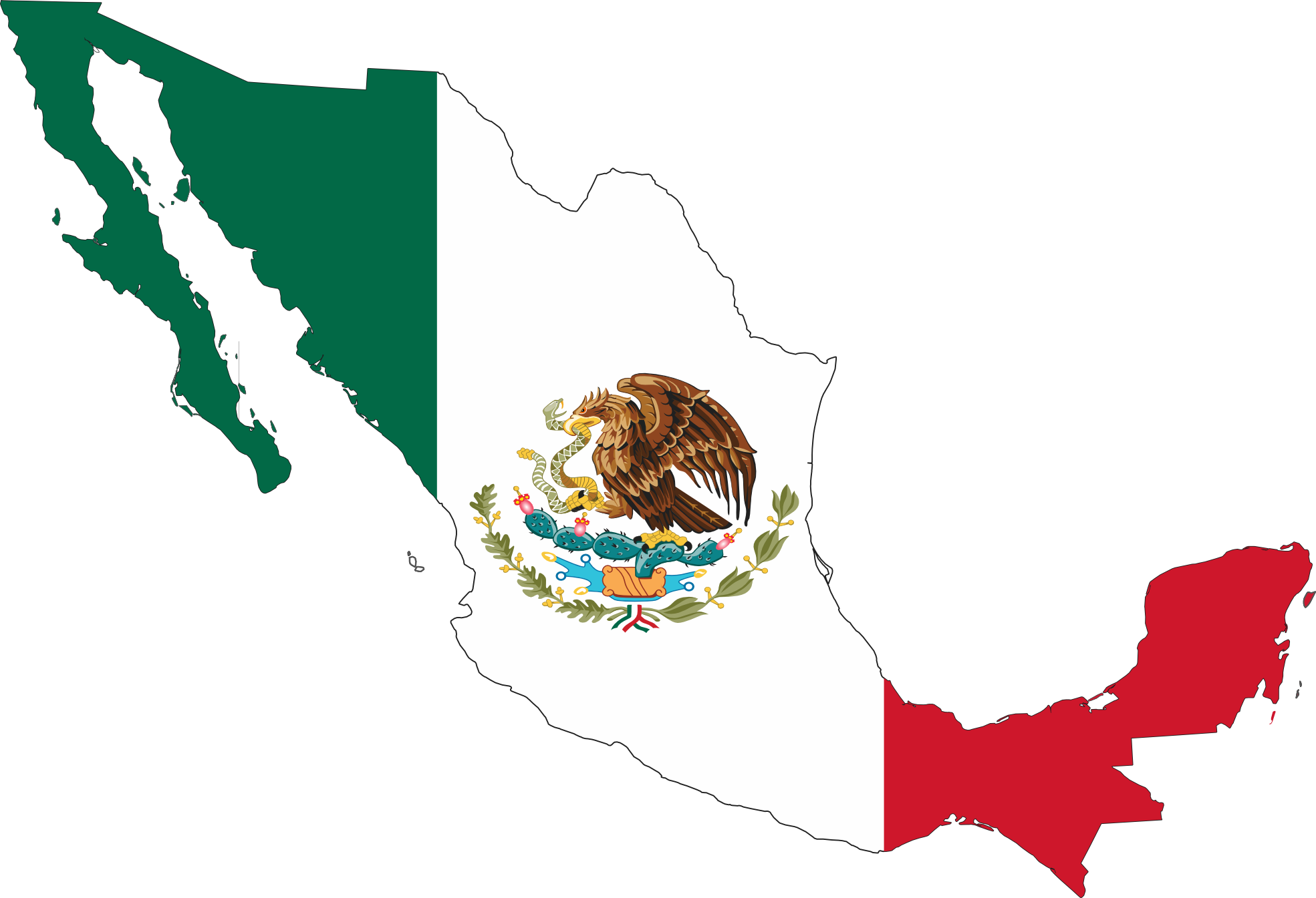 Mexico Flag on map 2 - Rapid IPTV High Quality IPTV Service in Mexico